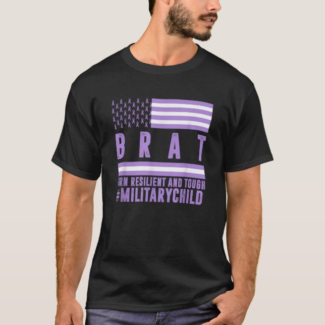 Purple Up Military Child Kids Month Children Aware T-Shirt (Front)