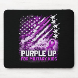 Purple up military kids april awareness usa flag  mouse pad