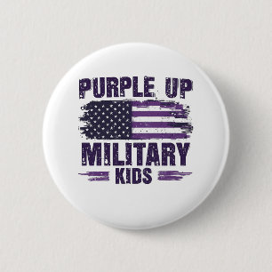 Purple Up Military Kids Awreness Month  6 Cm Round Badge