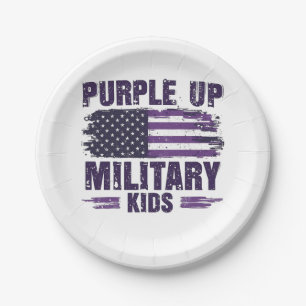Purple Up Military Kids Awreness Month  Paper Plate