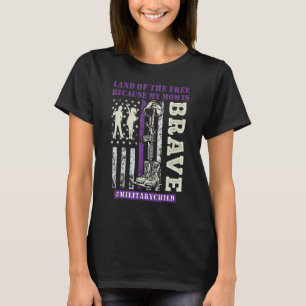 Purple Up Military Kids Land Of The Free My Mummy T-Shirt