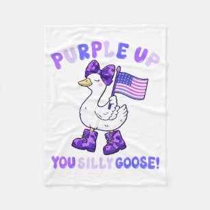 Purple Up Military Kids Silly Goose Funny Coquette Fleece Blanket