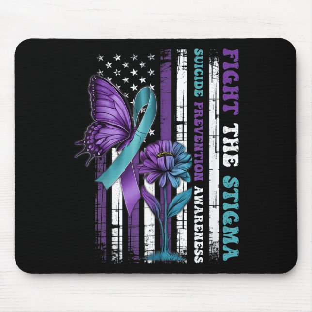 Purple Usa Flag Mouse Pad (Front)