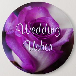 Purple Usher Rose 6 Cm Round Badge