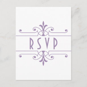 Purple v2 Fancy Ornamental RSVP Postcard