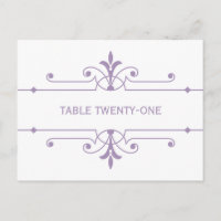 Purple v2 Fancy Ornamental Table Number Postcard