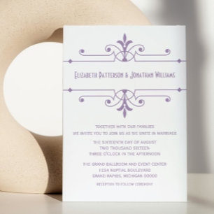 Purple v2 Fancy Ornamental Wedding Invite