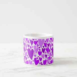 Purple Valentine's hearts Espresso Mug