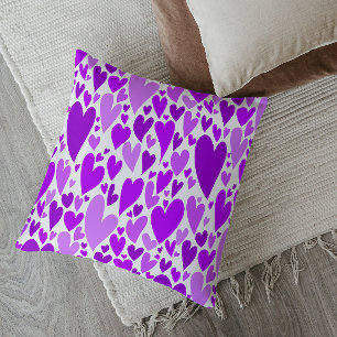 Purple Valentine's hearts Pillow