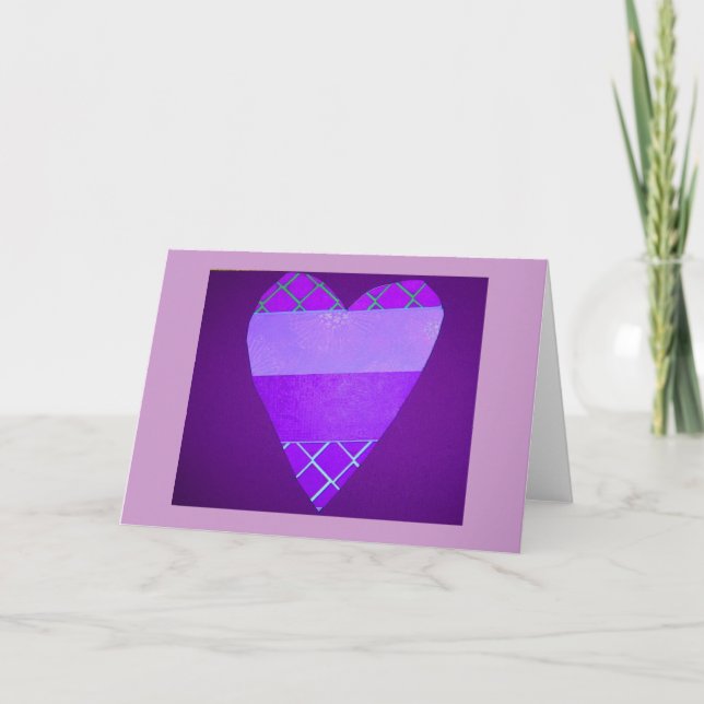 purple Valentine's Holiday Card (Front)