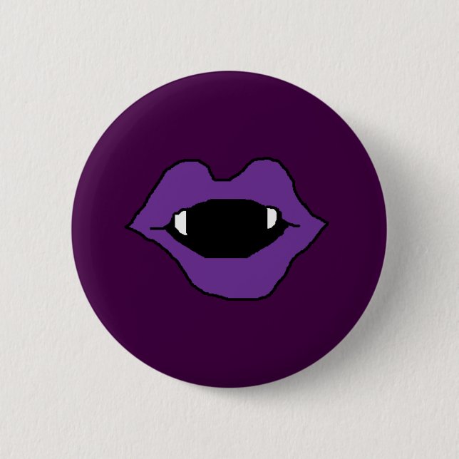 Purple vamp 6 cm round badge (Front)