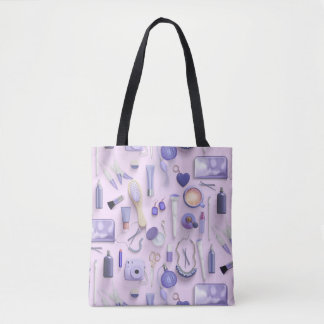 Purple Vanity Table Tote Bag