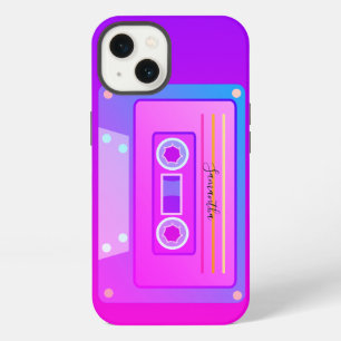 Purple Vaporwave Aesthetic 90s Hot Pink Mixtape iPhone 13 Case