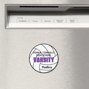 Purple Varsity Volleyball Custom High School Team Magnet
