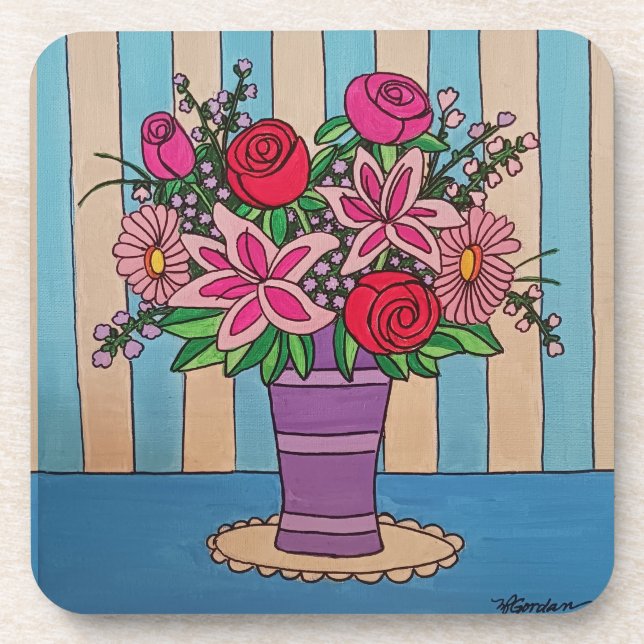 Purple Vase  Coaster (Front)