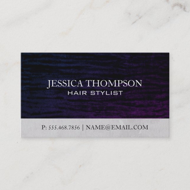 Purple Velvet Business Card (Front)