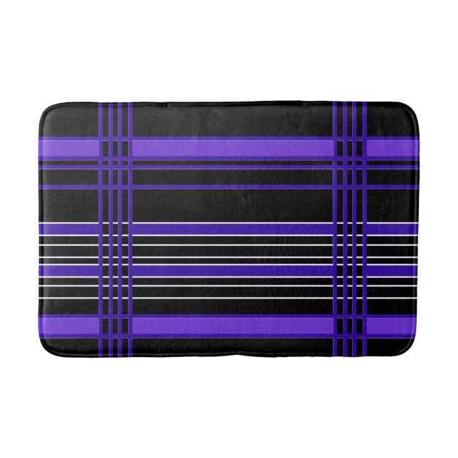 Purple Vertical Stripes Bath Mat (Front)