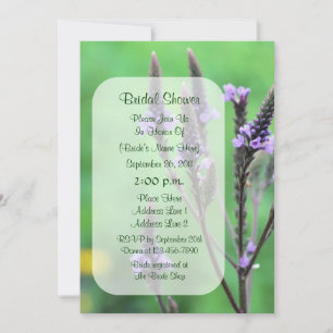 Purple Vervain Flower Bridal Shower Invite