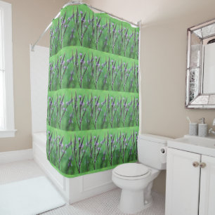 Purple Vervain Wildflowers Nature Pattern  Shower Curtain