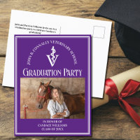 Purple Veterinary School Photo Graduation Party