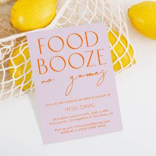 Purple & Vibrant Orange No Games Bridal Shower Inv Invitation