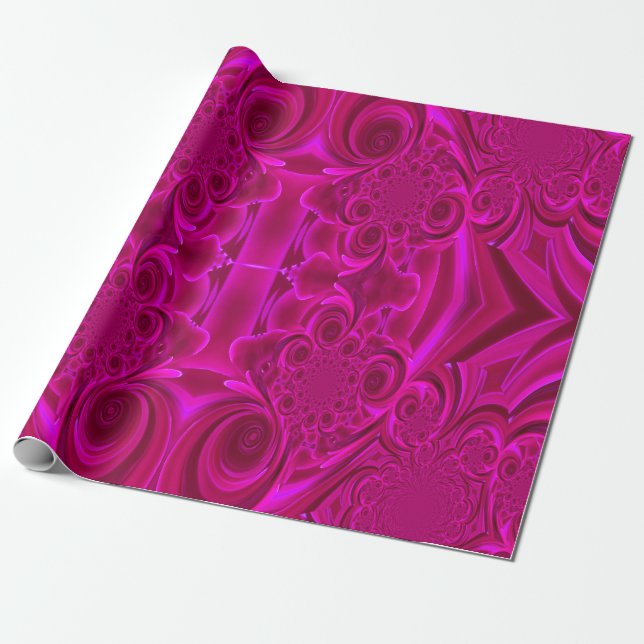 Purple Vibrant Swirl Wrapping Paper (Unrolled)