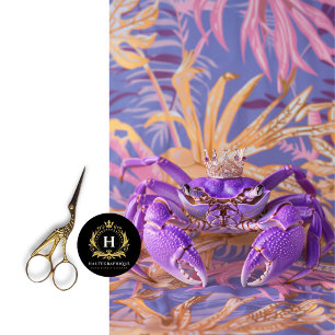 Purple Vibrant Vintage Floral King Crab Decoupage Tissue Paper