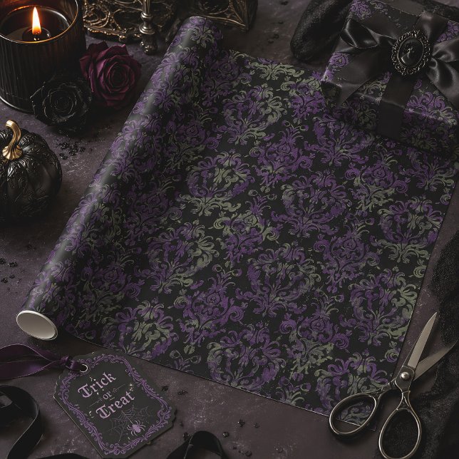 Purple Victorian Gothic Halloween Wrapping Paper (Creator Uploaded)
