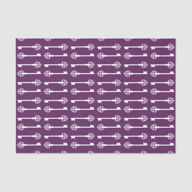 Purple Victorian Keys Tissue Paper (Front)