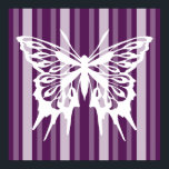 Purple Victorian Lady Stripe with Butterfly Poster<br><div class="desc">Victorian wallpaper inspired pattern in tonal stripes from SusieJayne's Victorian Lady colour palette with butterfly silhouette overlay. SusieJayne's "Victorian Lady" palette was researched from historic milk paint colour charts and contemporary pictures of restored houses in Cape May, New Jersey and San Francisco, to invoke the mood of Victorian Era wallpaper!...</div>