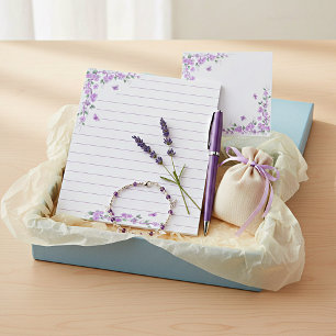 Purple vine floral notepad