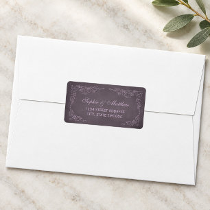 Purple Vineyard Grapevine Wedding Address Label