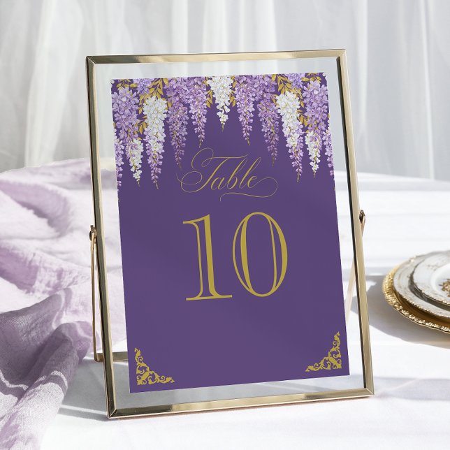 Purple Vintage Bridal Shower Table Number (Creator Uploaded)