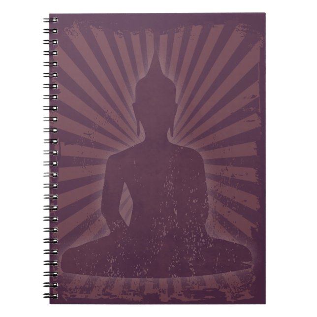 purple vintage Buddha Spiral Notebook (Front)