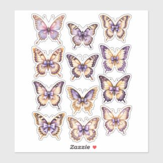 Purple Vintage Butterfly Ephemera Sticker Sheet