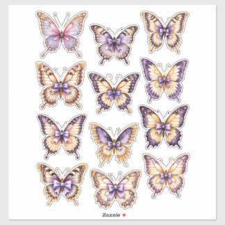 Purple Vintage Butterfly Ephemera Sticker Sheet
