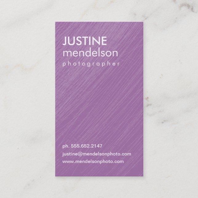 Purple Vintage Camera Photography Business Cards (Front)