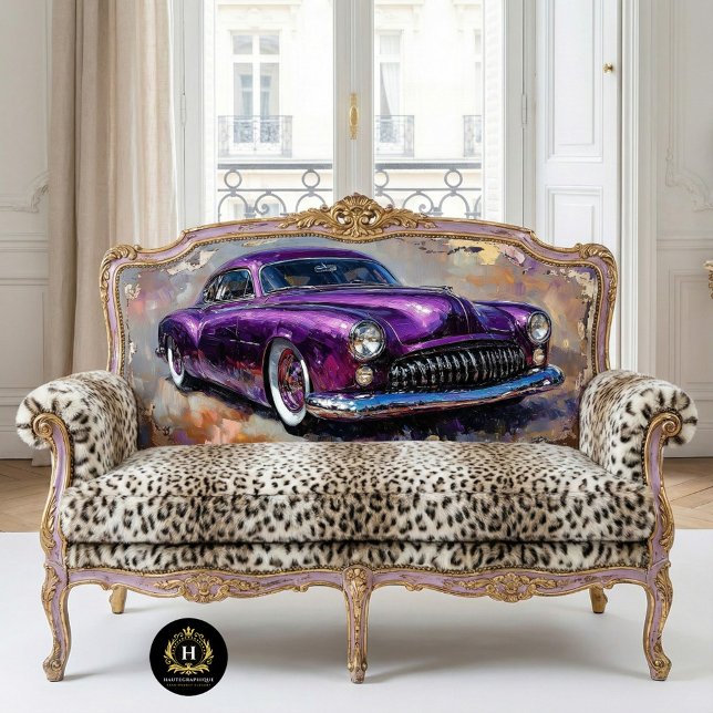 Purple Vintage Car Art Decoupage Tissue Paper (Creator Uploaded)