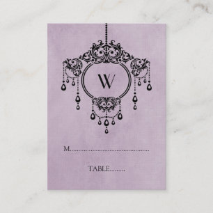 Purple Vintage Chandelier Place Card