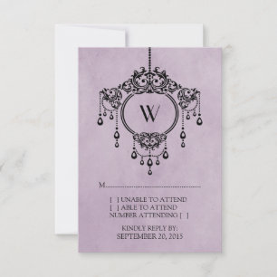 Purple Vintage Chandelier Response Card