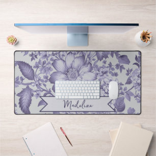 Purple Vintage Chinoiserie Floral Desk Mat