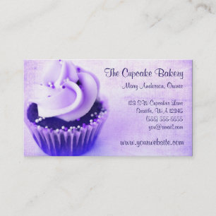 Purple Vintage Cupcake Sprinkles Business Card
