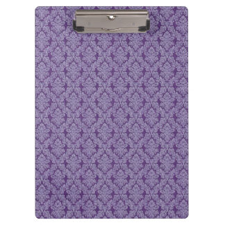 Purple vintage damask ornament textile pattern clipboard
