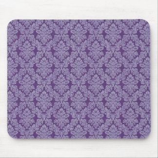 Purple vintage damask ornament textile pattern mouse pad