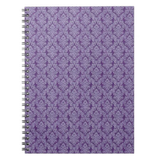 Purple vintage damask ornament textile pattern notebook