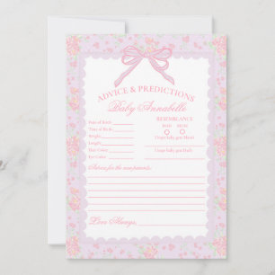 Purple Vintage Fancy Floral Baby Advice Card
