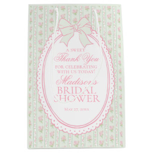 Purple Vintage Fancy Floral Bridal Shower Favours Medium Gift Bag