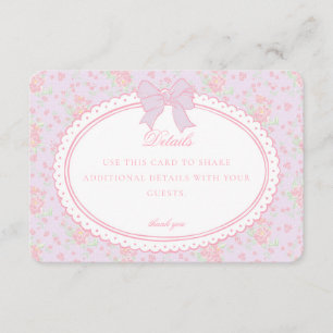 Purple Vintage Fancy Floral Details Card Invite