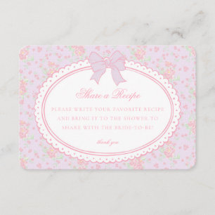 Purple Vintage Fancy Floral Share Recipe Enclosure Card