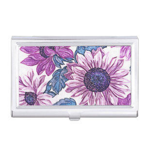 Purple Vintage Flower Pattern Case For Business Ca